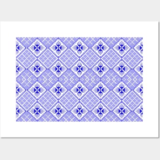 blue pattern Posters and Art